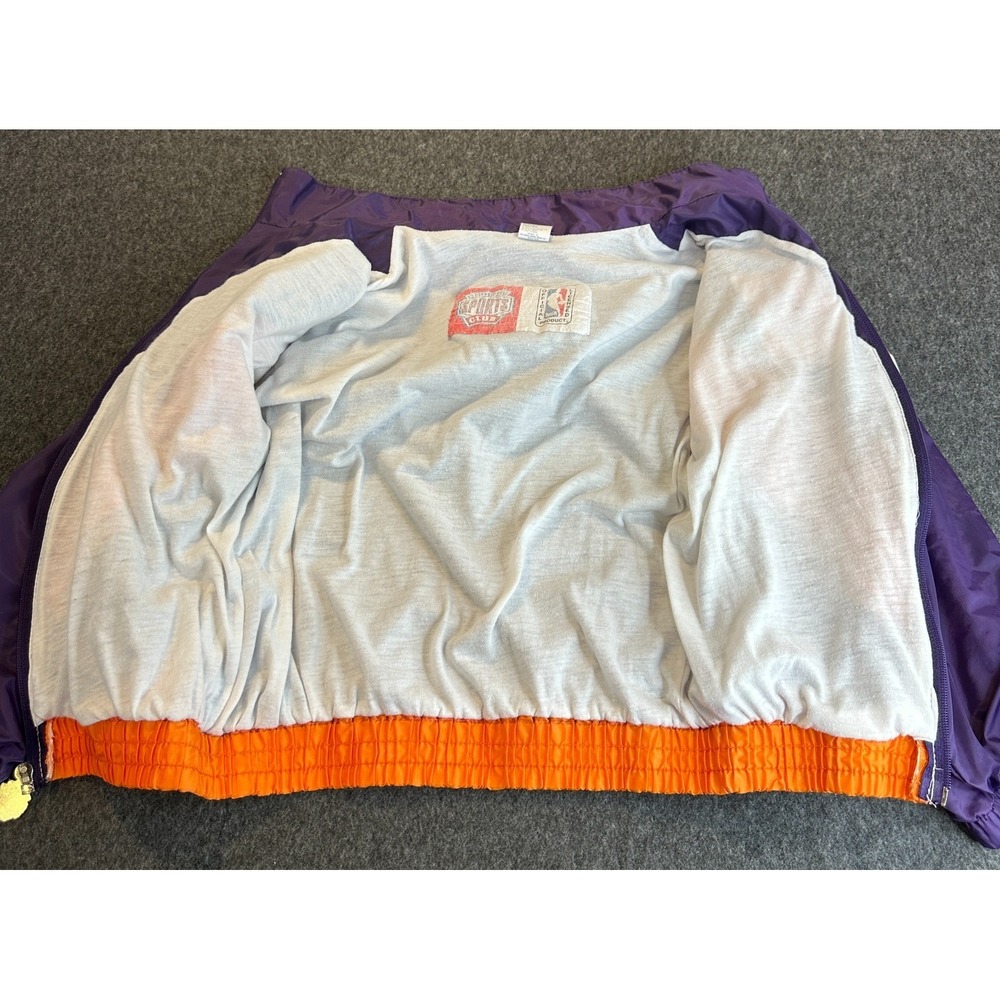 Vintage 90s Phoenix Suns NBA Windbreaker Jacket Purple Orange Youth Kids Small 8 - Picture 13 of 16